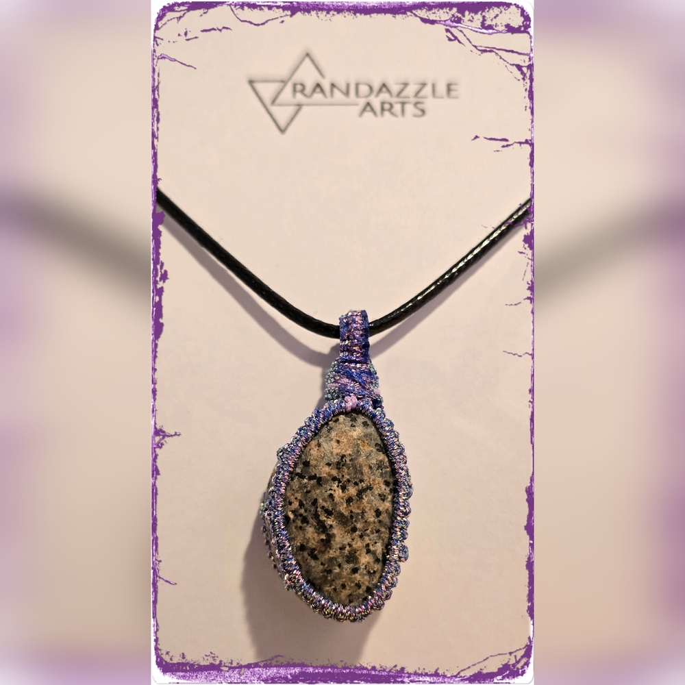Yooperlite Macrame Wrapped Pendant